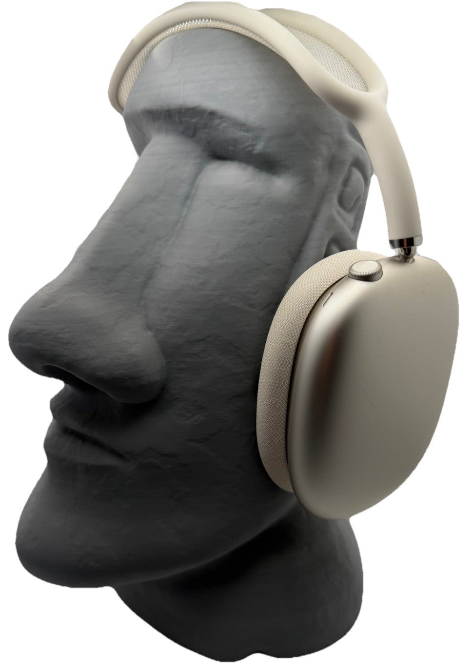 Moai Headphone Stand Easter Island Statue Headset Holder Desk Display Grey