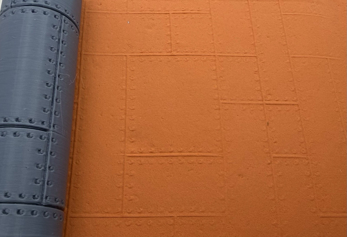 Riveted Metal Panels Emboss & Deboss Texture Roller Pair No. 38