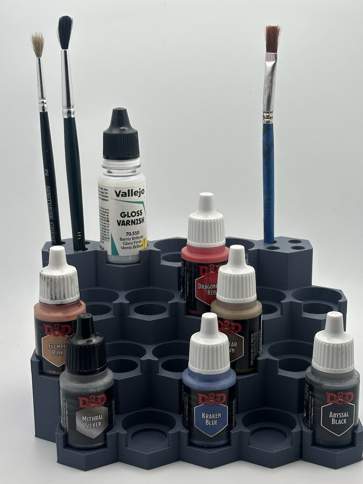 Dropper Modular Paint Rack 5x4 with 8 Brush Holders Vallejo Army Painter