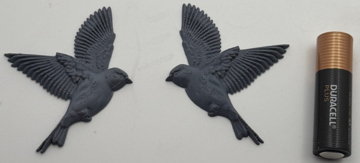 Style 1 White Flying Bird Applique Pair