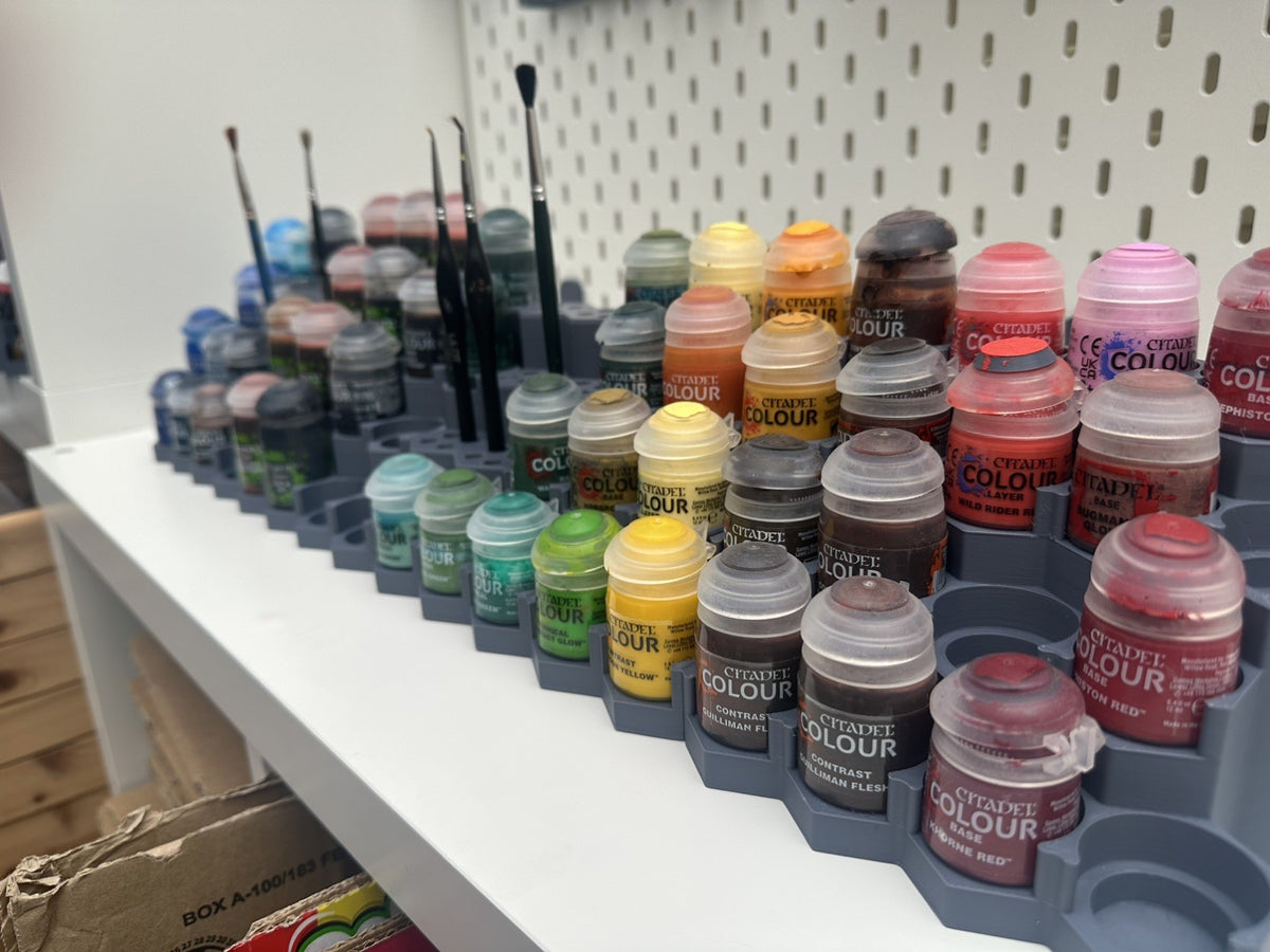 Dropper Modular Paint Rack 5x4 with 8 Brush Holders Vallejo Army Painter