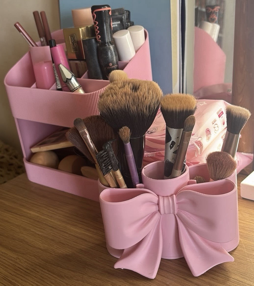 Bow Makeup Brush Holder Organiser Cosmetic Storage Vanity Dressing Table Tidy