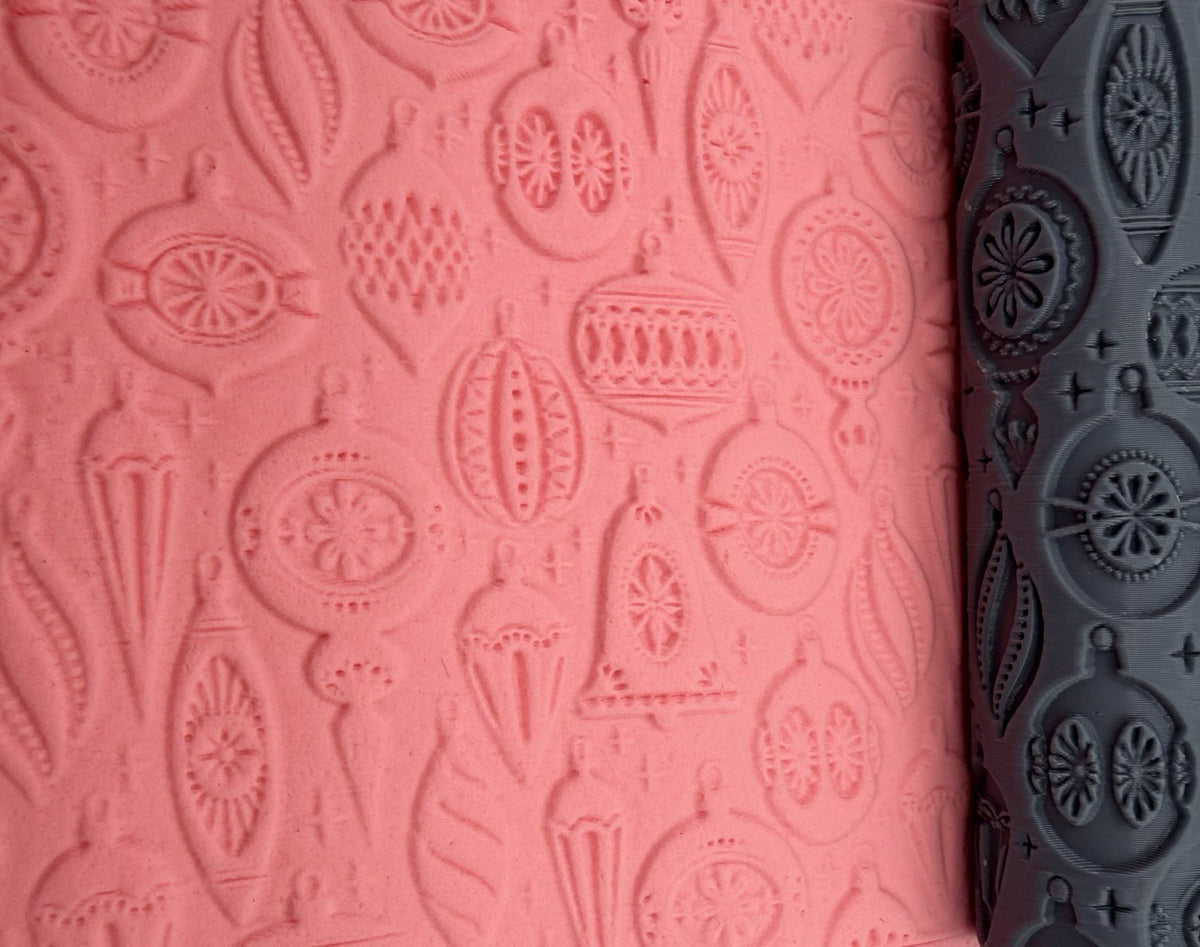 Christmas Baubles Emboss & Deboss Texture Roller Pair No. 34