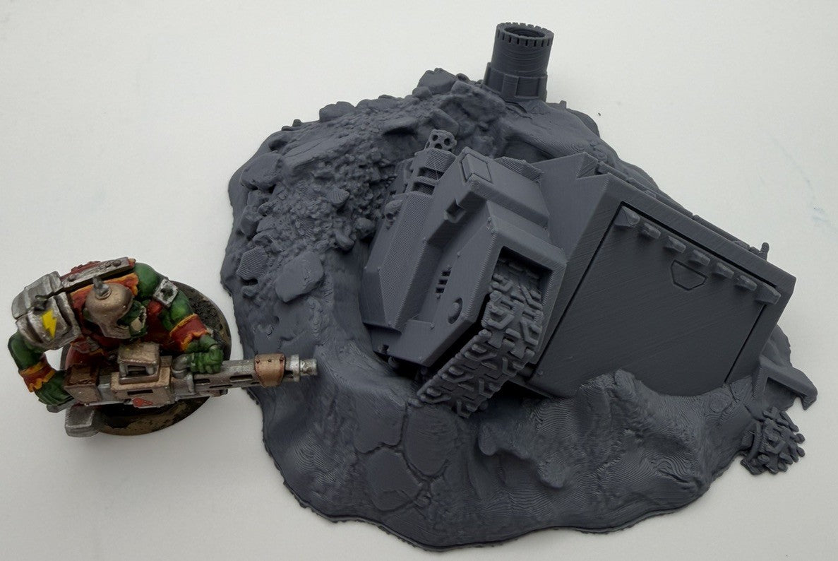 Destroyed Siege Tank Wreck Terrain