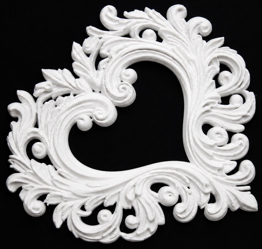 Ornate Heart Furniture Applique Decorative Frieze Baroque Scrollwork Style 5