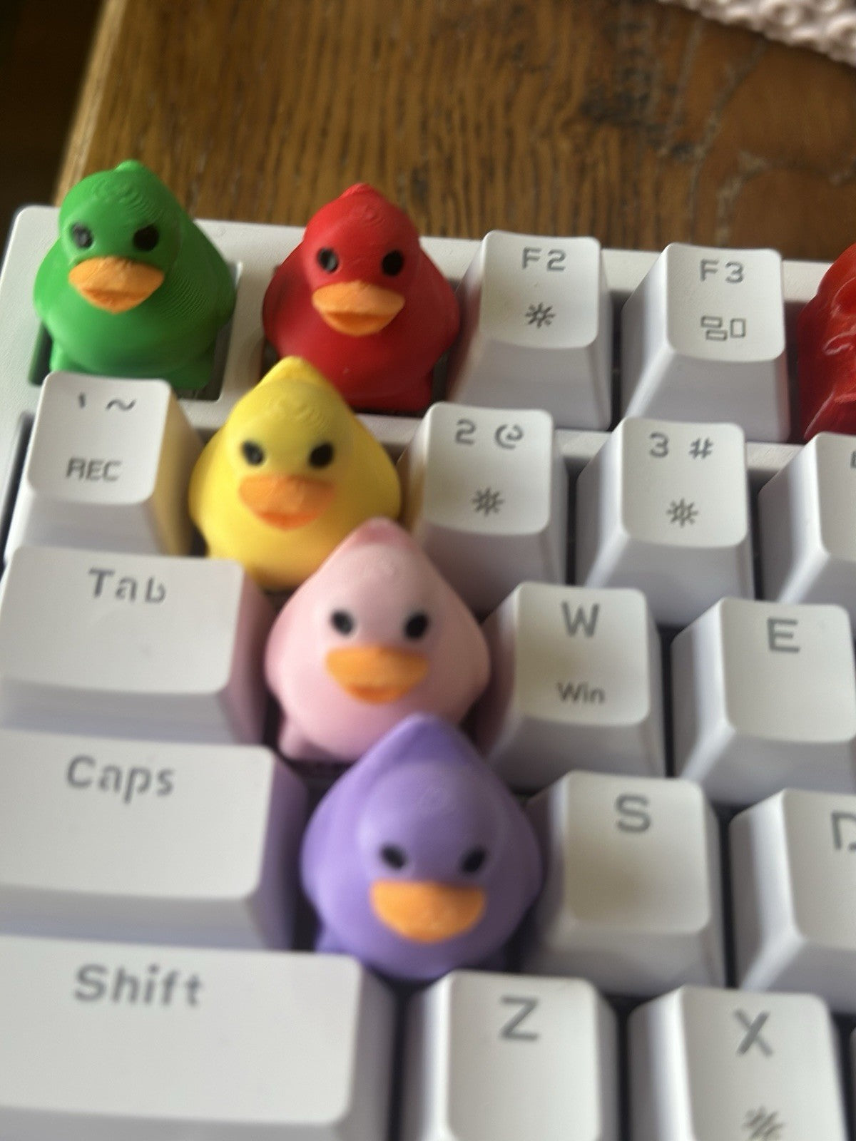 5 Duck Mechanical Keyboard Keycaps for MX Switches Custom Artisan Keycaps