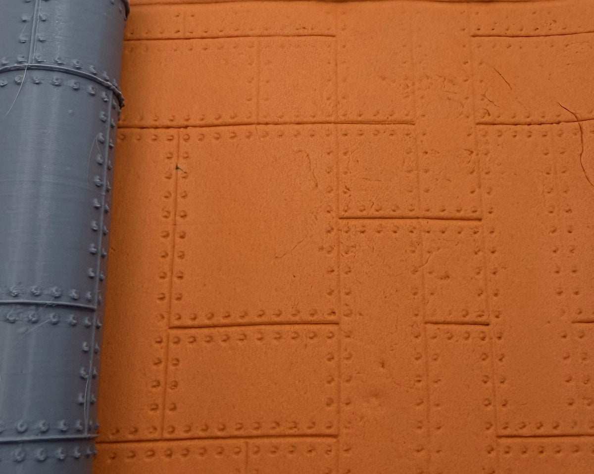 Riveted Metal Panels Emboss & Deboss Texture Roller Pair No. 38