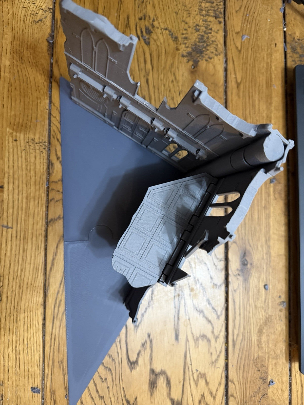 Gothic Corner Ruin Terrain with Raised Platform Tabletop Wargaming Scenery