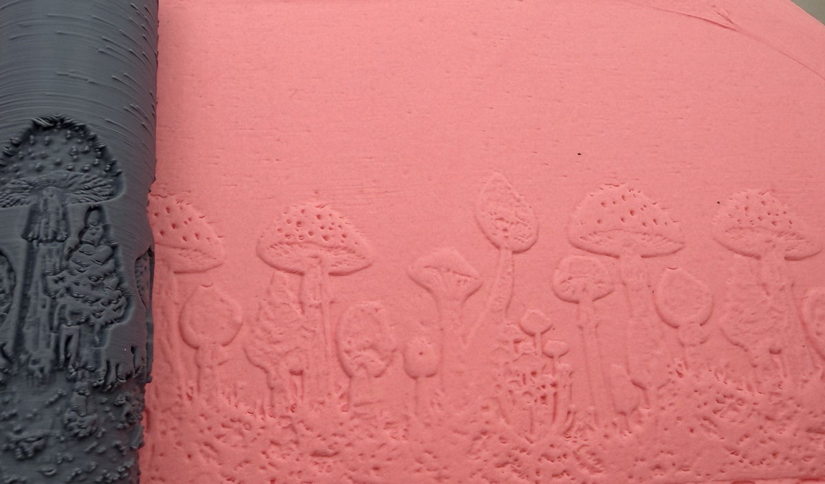 Mushroom Forest Emboss & Deboss Texture Roller Pair No. 35