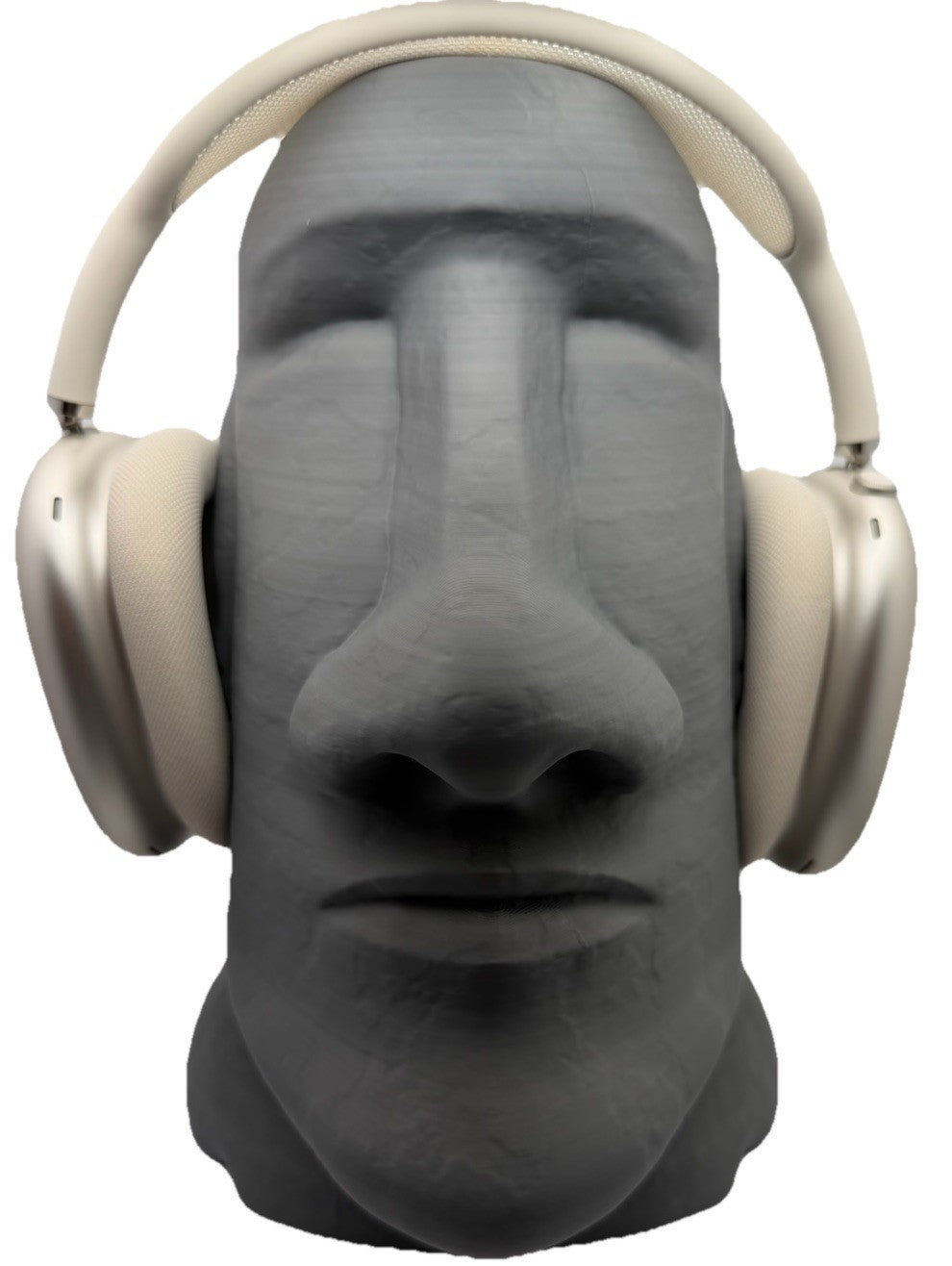 Moai Headphone Stand Easter Island Statue Headset Holder Desk Display Grey
