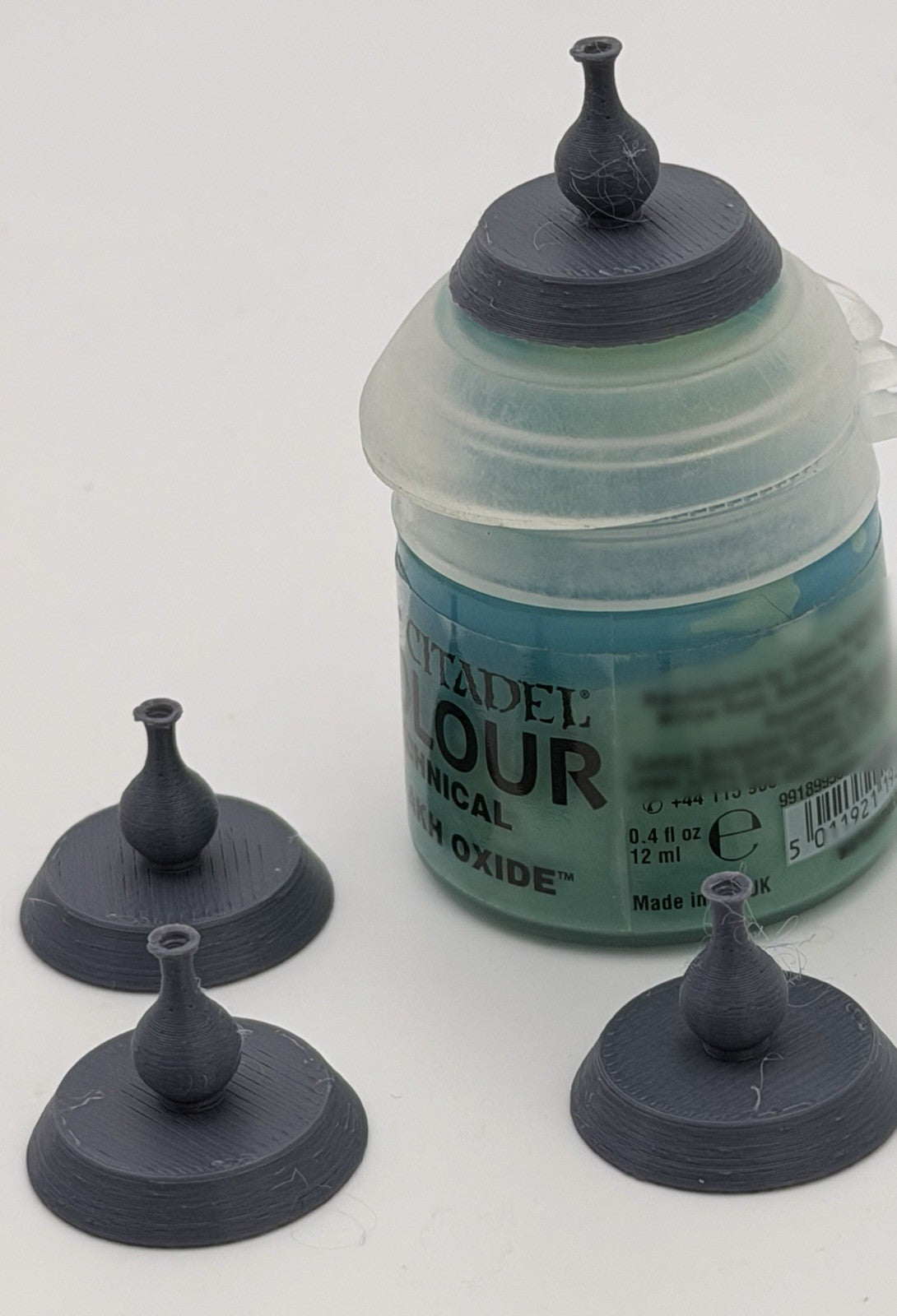 Round Potion Bottle Paint Pot Cap Swatches