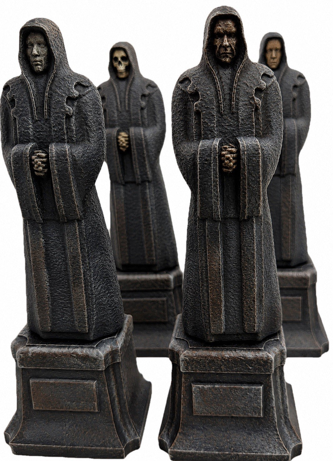 4 x 200mm Gothic Hooded Guardian Statues for Tabletop Terrain & Dioramas