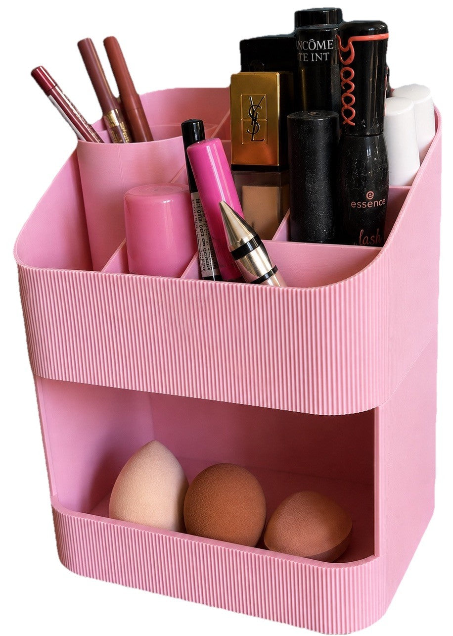 2 Tier Makeup Organiser Cosmetic Storage Makeup Brush Holder Vanity Desk Tidy