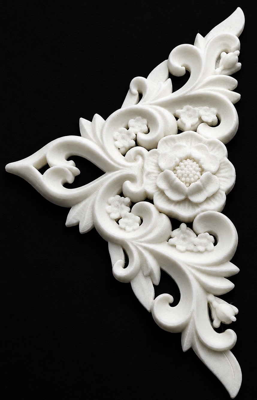 Style 2 Pair Ornate Floral Corner Frieze Appliques Victorian Furniture Decor