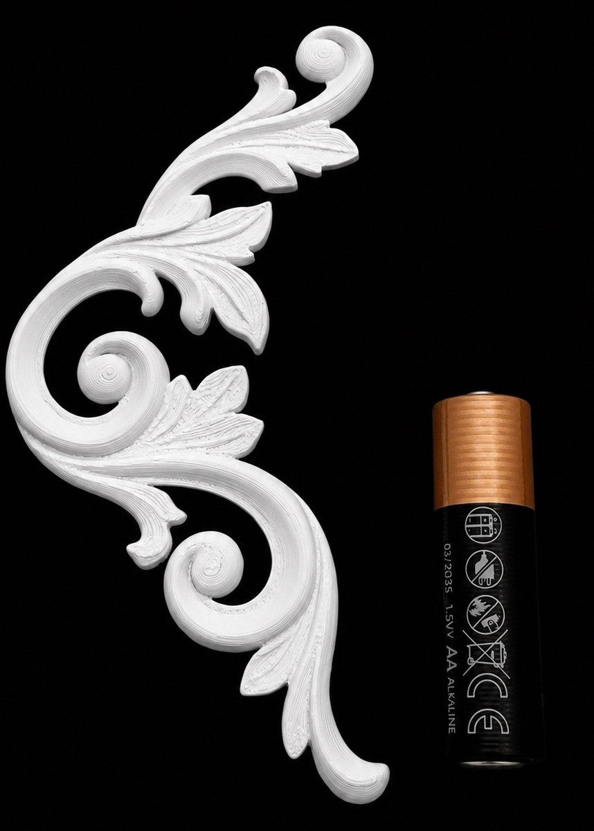 Pair Ornate Acanthus Scroll Furniture Appliques Decorative Frieze - Style 3