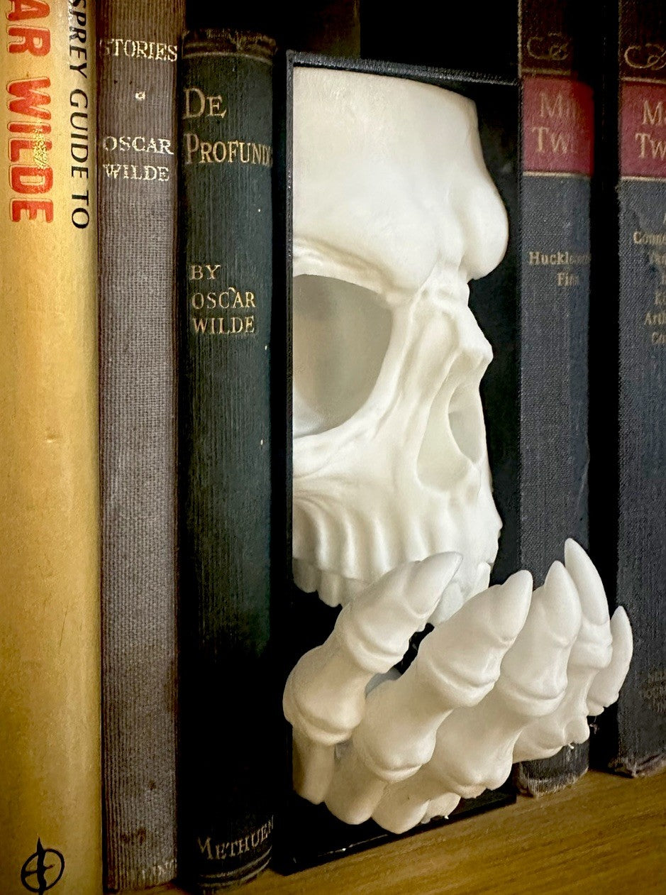 Gothic Skull Book Nook Bookshelf Insert Horror Shelf Decor Bookend