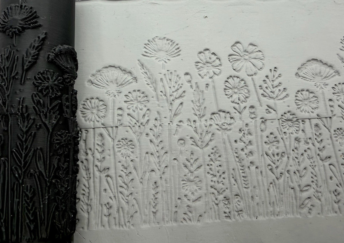 Wildflower Meadow Emboss & Deboss Texture Roller Pair No. 30