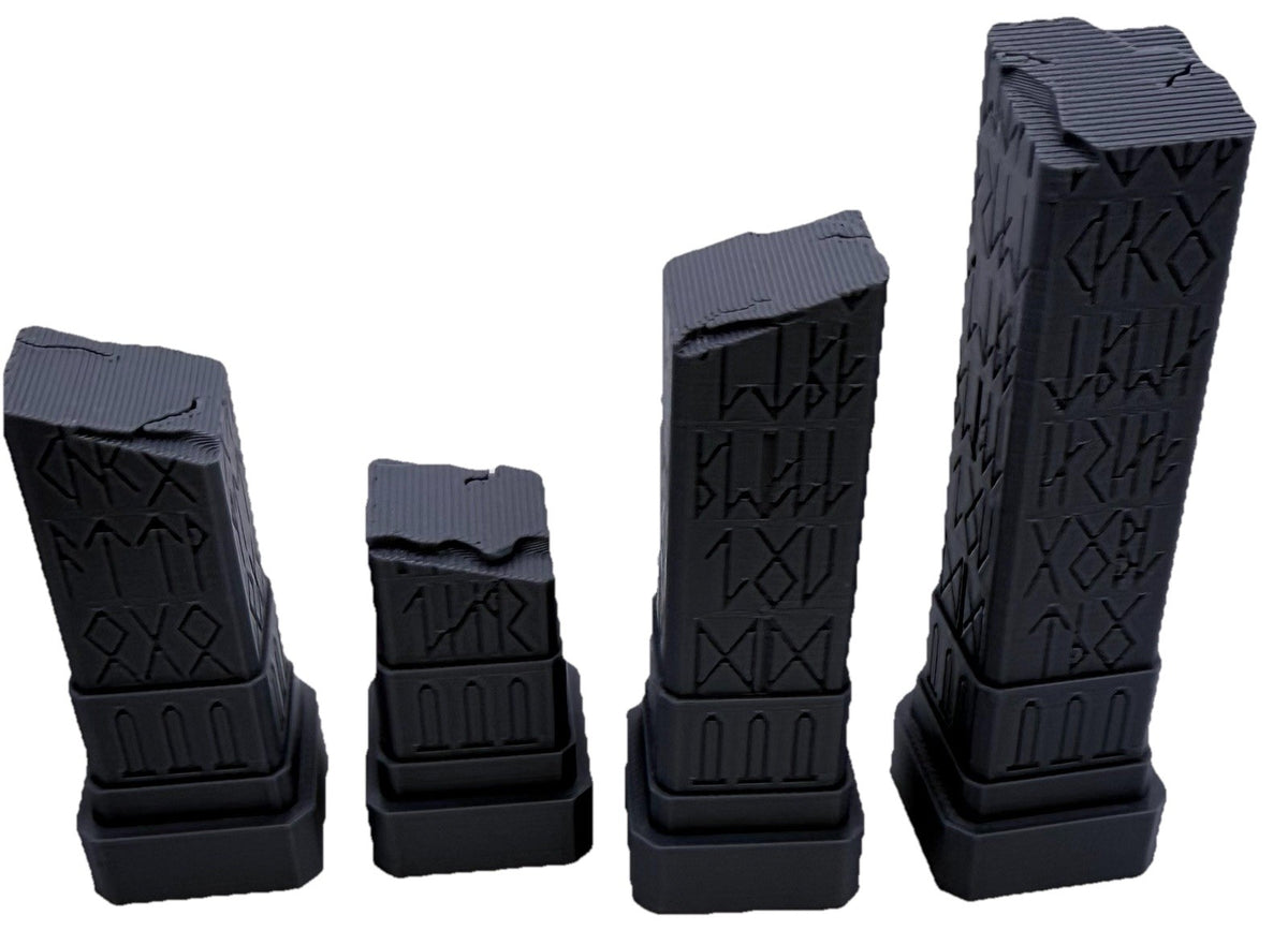 Ancient Temple Pillar Ruins Terrain Set 7 Piece Tabletop Scenery