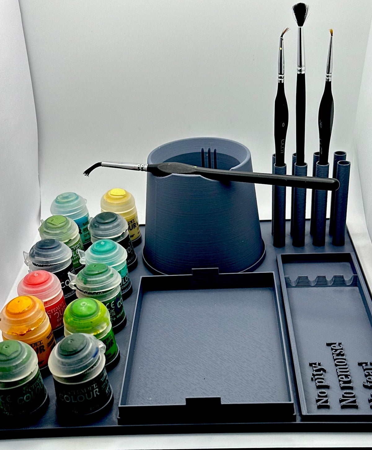 Miniature Painting Workstation with Wet Palette & Dropper Holder