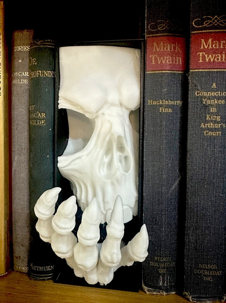 Gothic Skull Book Nook Bookshelf Insert Horror Shelf Decor Bookend