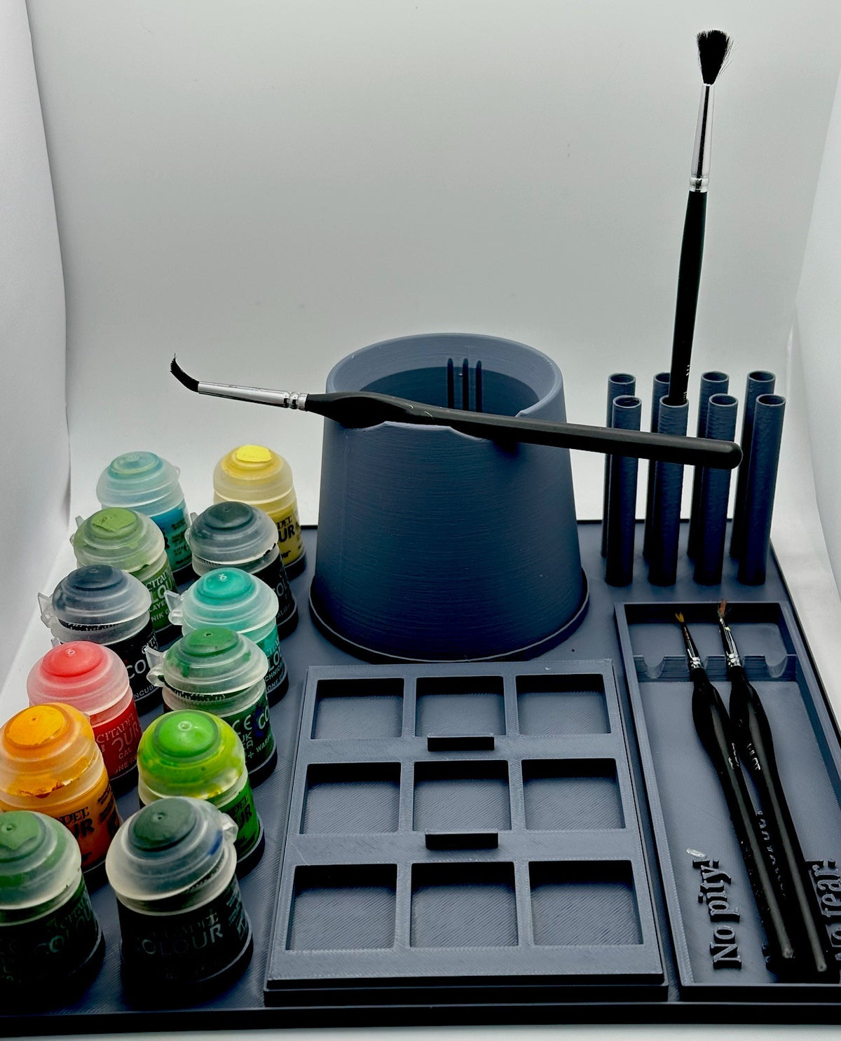 Miniature Painting Workstation with Wet Palette & Dropper Holder