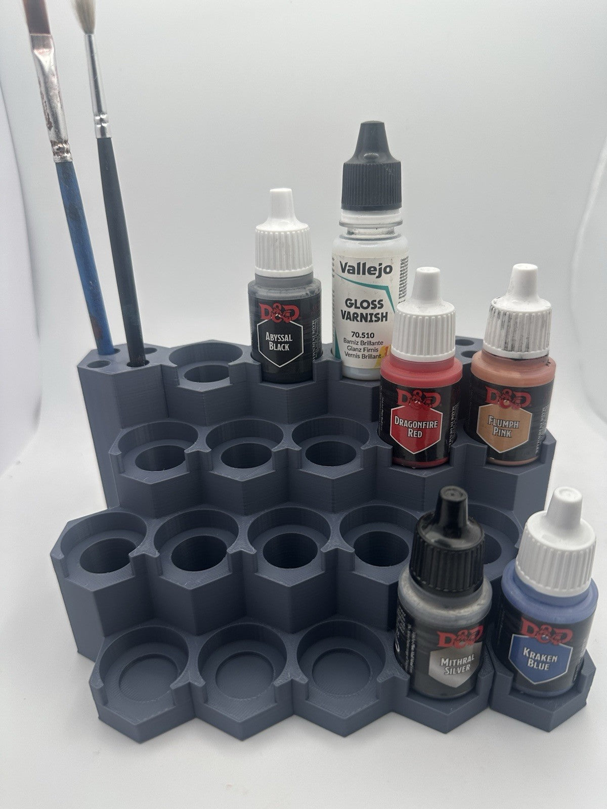 Dropper Modular Paint Rack 5x4 with 8 Brush Holders Vallejo Army Painter