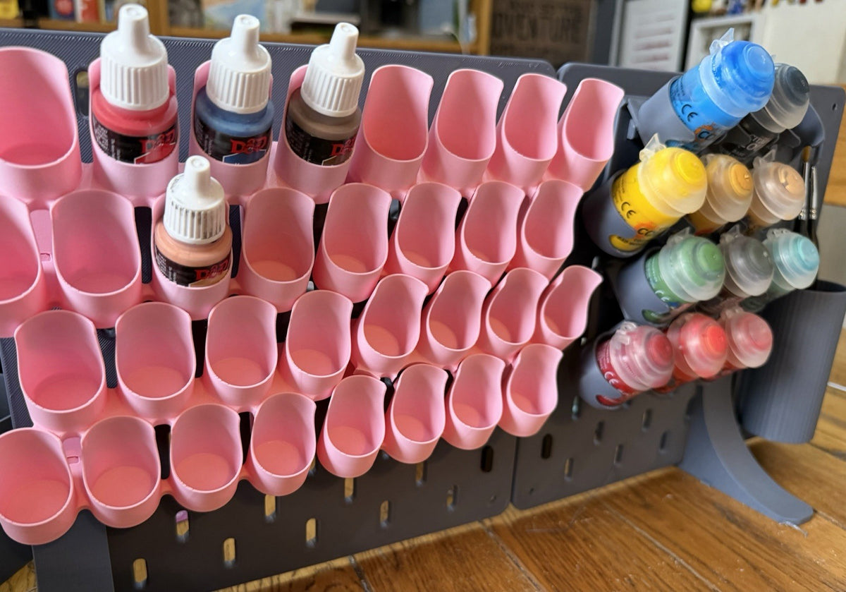 Freestanding Pegboard Paint Station
