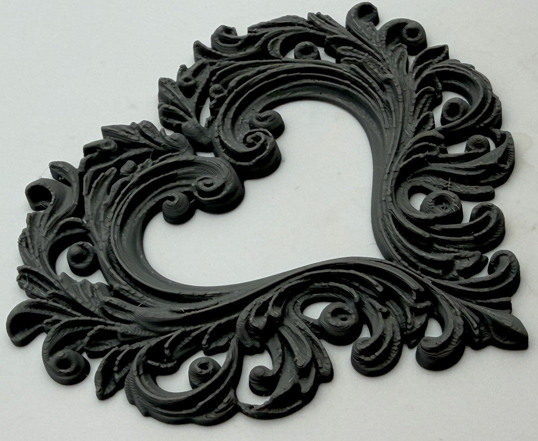 Ornate Heart Furniture Applique Decorative Frieze Baroque Scrollwork Style 5