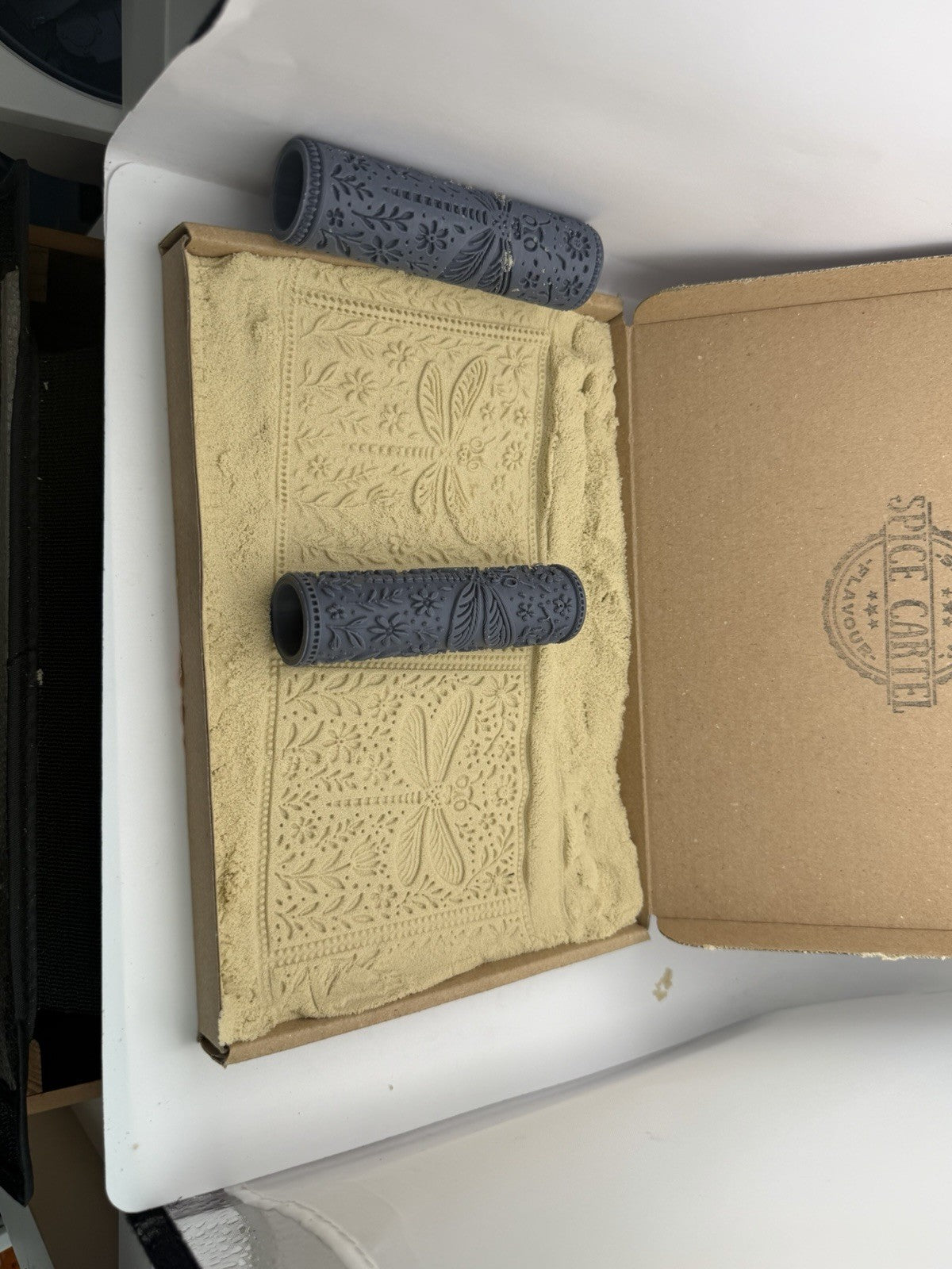 Dragonfly Floral Emboss & Deboss Texture Roller Pair No. 4