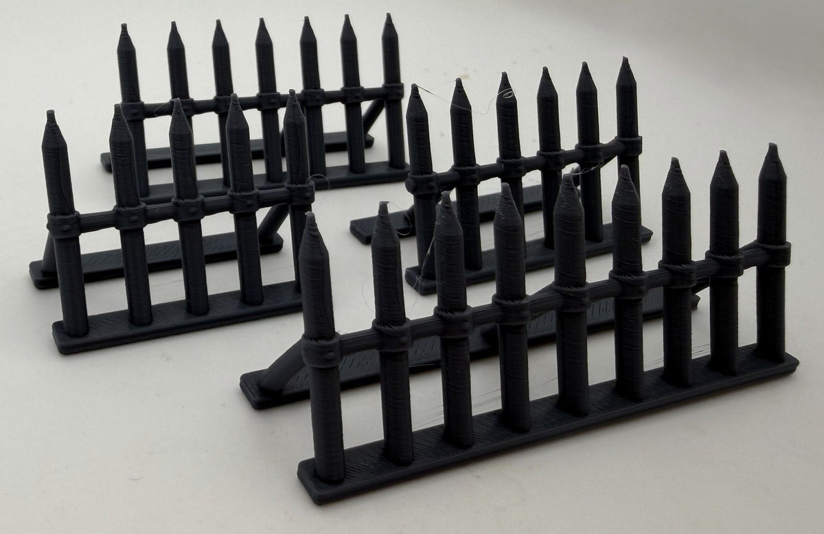 Spiked barricades shown from the side