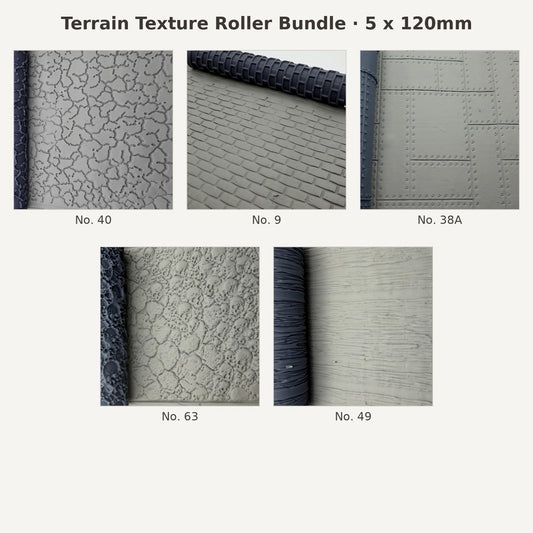 Terrain texture roller bundle, 5 x 120mm